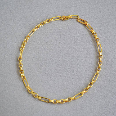 Modern Interlocking Gold Chain Necklace - Zafari Studio Jewelry
